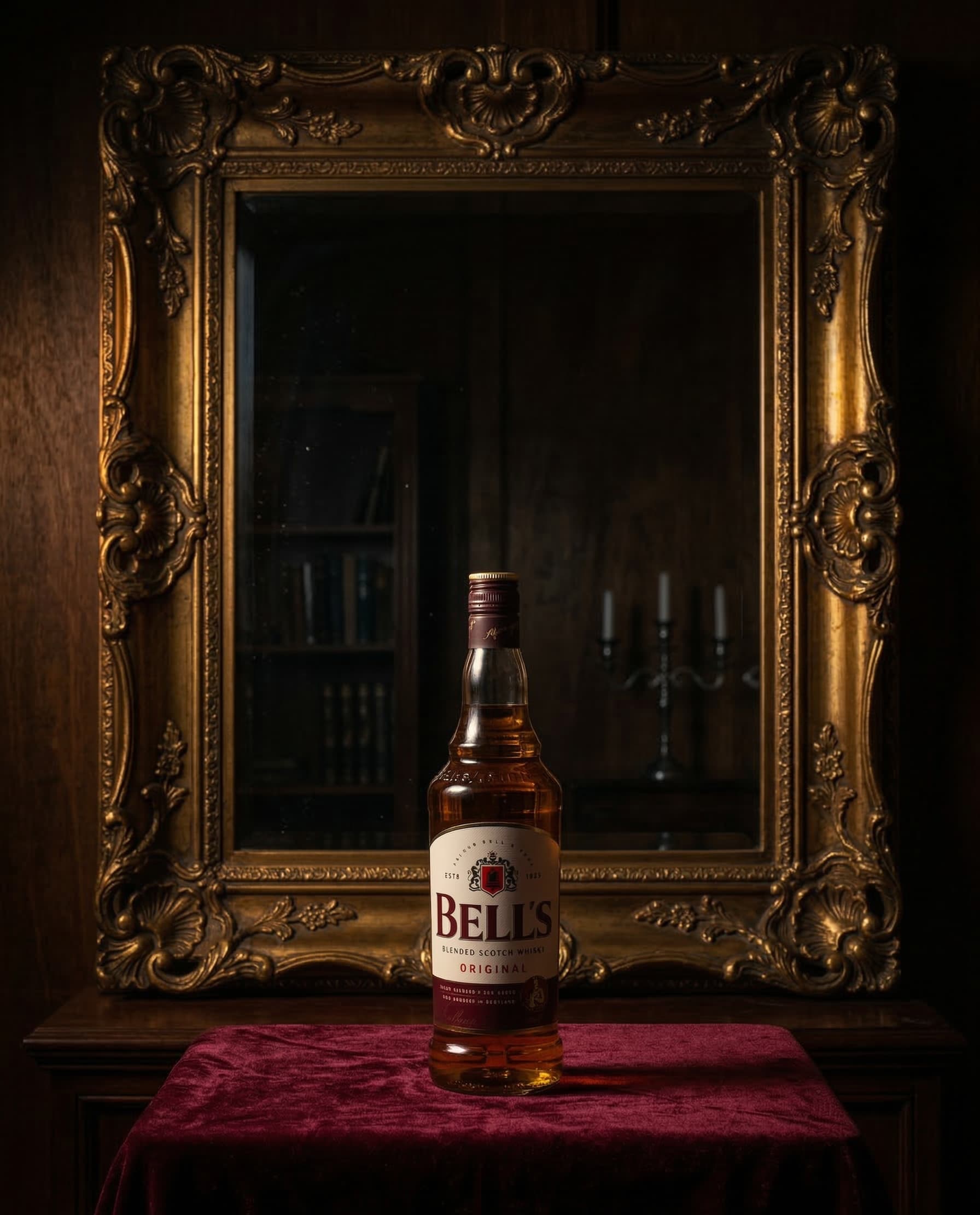 Bell's Original — mirror test. Reflection absent.